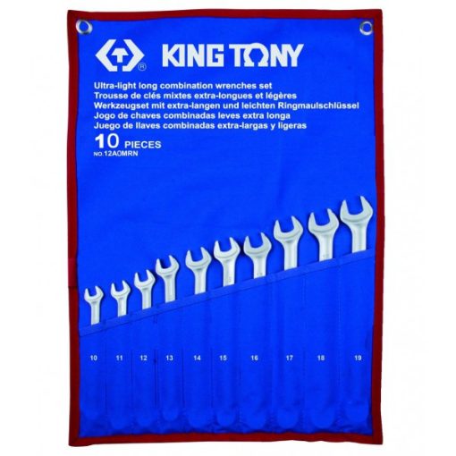 King Tony 10 részes csillag-villás kulcs készlet, ultrakönnyű, hosszú 10~19mm 12A0MRN