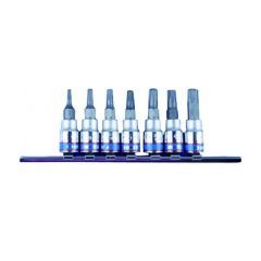   King Tony 7 részes 1/4˝-os furatos torx bitfejkészlet sínen 2107PR