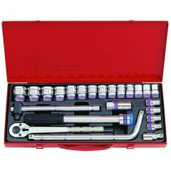   King Tony 24 részes 1/2˝-os kézi dugókulcs készlet 12* 4033MR