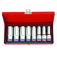   King Tony 8 részes 1/2˝-os kézi hosszú dugókulcs készlet 12* 4208MR