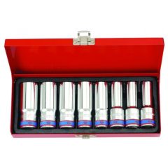   King Tony 8 részes kézi 1/2˝hosszú dugókulcs készlet 6* 4308MR