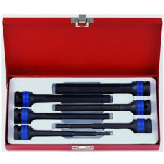   King Tony 6 részes 1/2"-os extra hosszú 150mm gépi hatszög bitfej készlet 4476MP