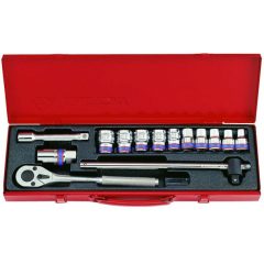   King Tony 14 részes 1/2˝-os kézi dugókulcs készlet 10-24mm 6* 4512MR