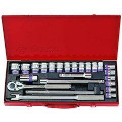   King Tony 24 részes 1/2˝-os kézi dugókulcs készlet 6* 4526MR