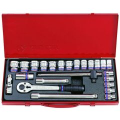   King Tony 24 részes 1/2˝-os kézi dugókulcs készlet 6* 4528MR