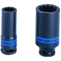   King Tony Gépi hosszú dugókulcs vékonyfalú 1/2"-os 32mm 12* 493032M