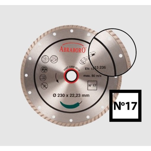 ABRABORO Turbo gyémánttárcsa No.17 115 x 22.23mm