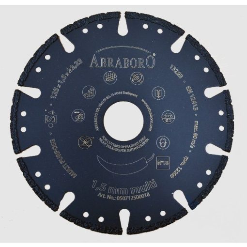 ABRABORO Gyémántszemcsés vágókorong No.18 125 x 1,5 x 22,23mm