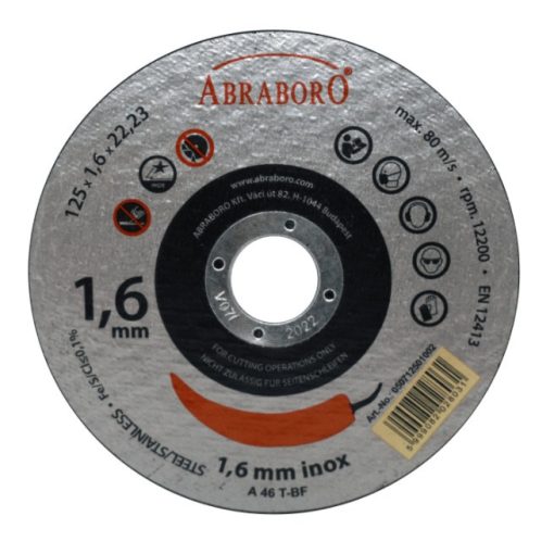 ABRABORO® Chili fémvágó korong 230 x 2.0 x 22 mm (egyenes kivitel) (10db/csomag)