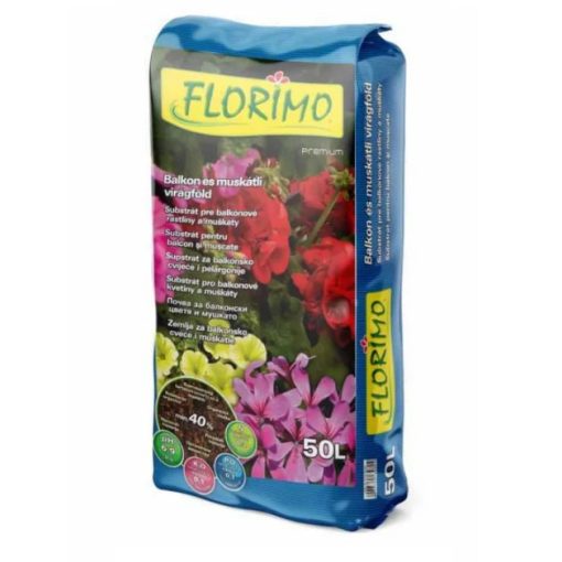 FLORIMO Balkon és muskátli virágföld 50L