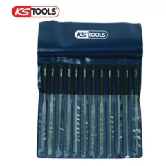   KS-TOOLS Tűreszelő készlet 12 részes + nyél PVC tasakos 145/2