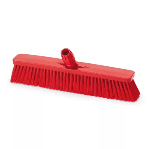 Igeax élelmiszeripari tolóseprű, partvis fej, 45cm, 0,5mm közepes sörtével, piros