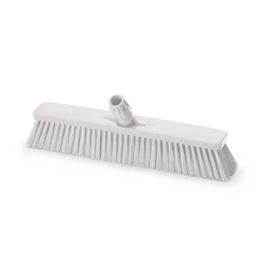 Igeax élelmiszeripari tolóseprű, partvis fej, 45cm, 0,3mm puha sörtével, fehér