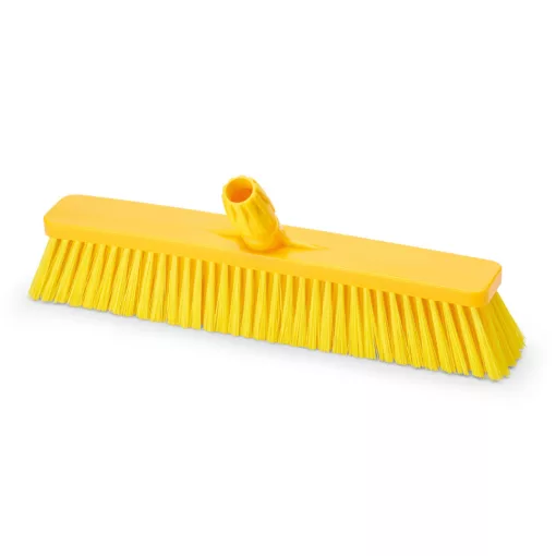 Igeax élelmiszeripari tolóseprű, partvis fej, 45cm, 0,5mm közepes sörtével, sárga