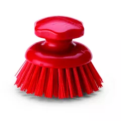   Igeax élelmiszeripari ergonómikus kézi súroló kefe kerek piros, 0,75mm kemény sörtével