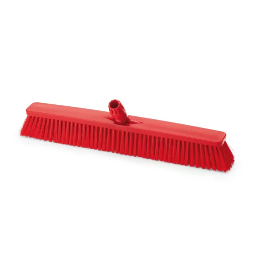 Igeax élelmiszeripari tolóseprű, partvis fej, 60cm, 0,5mm közepes sörtével, piros