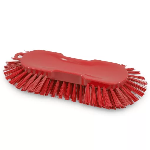 Igeax élelmiszeripari ergonomikus kézi kefe, nagy méretű, lekerekített végekkel, piros