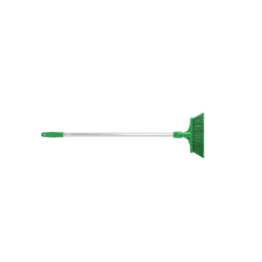 Igeax Higiéniai seprű 28cm széles, 80cm nyéllel zöld 0,5 mm, billenő szemetes lapáthoz