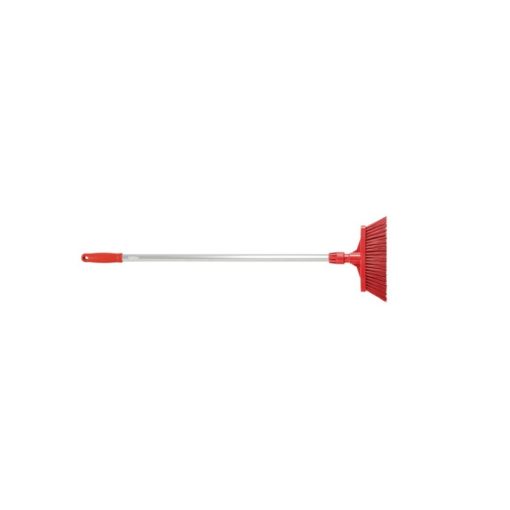 Igeax Higiéniai seprű 28cm széles, 80cm nyéllel piros 0,5 mm, billenő szemetes lapáthoz