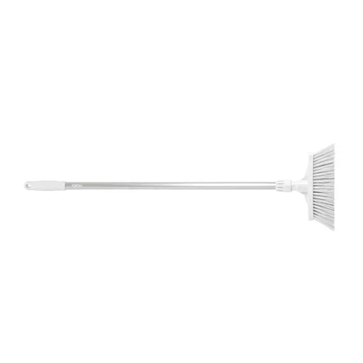 Igeax élelmiszeripari seprű, partvis, 28cm széles, 80cm nyéllel, fehér, billenő szemetes lapáthoz