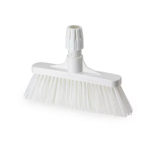 Igeax élelmiszeripari seprű, partvis fej, 28cm, billenő szemetes lapáthoz, 0,5mm közepes sörtével, fehér
