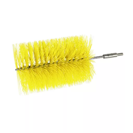 Igeax élelmiszeripari kémcső-, és üvegtisztító kefe fej, átmérő 100mm, hossz 23cm, sárga