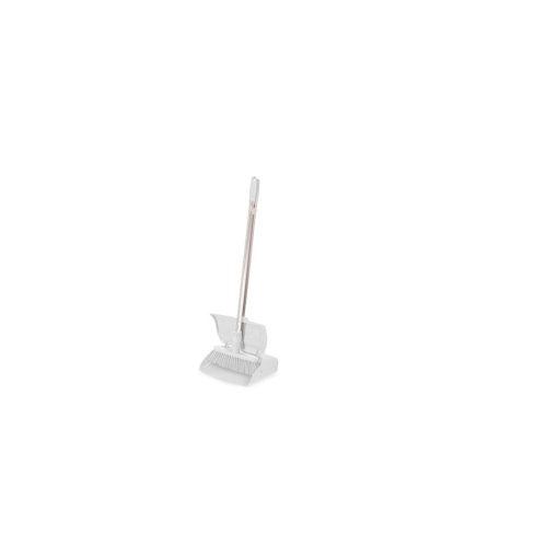 Igeax higiéniai műanyag billenős szemetes lapát és seprű 28cm széles, 80cm nyéllel fehér 0,5 mm,