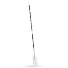   Igeax élelmiszeripari keverőlapát / kaparó perforált rozsdamentes acél, 130 mm x 1700 mm fehér