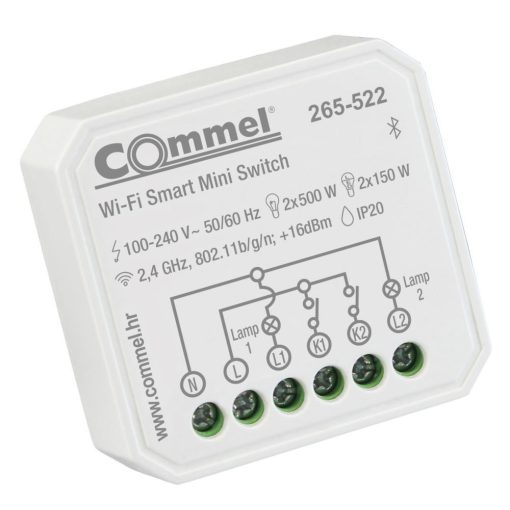 Commel wifi mini, kapcsoló, beépíthető, 2 csatorna