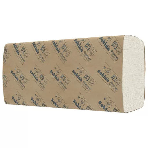 Satino Wepa Liquify V hajtogatott kéztörlő 2 rétegű, cellulóz 24x21 cm 12x336lap/zsák (4032 lap)
