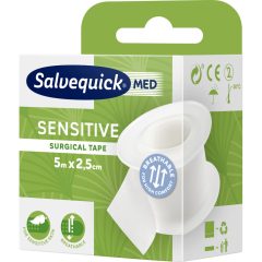   Cederroth Salvequick sebészeti ragtapasz érzékeny bőrre, 2.5 cm x 5 m, fehér
