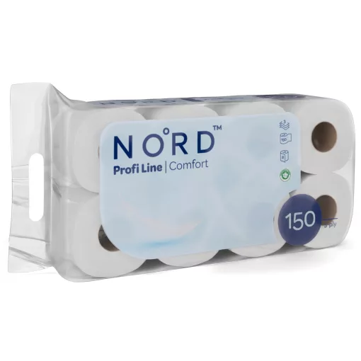 NORD Profi Line Comfort kistekercses toalettpapír 3 rétegű fehér 150 lapos 8 tekercses
