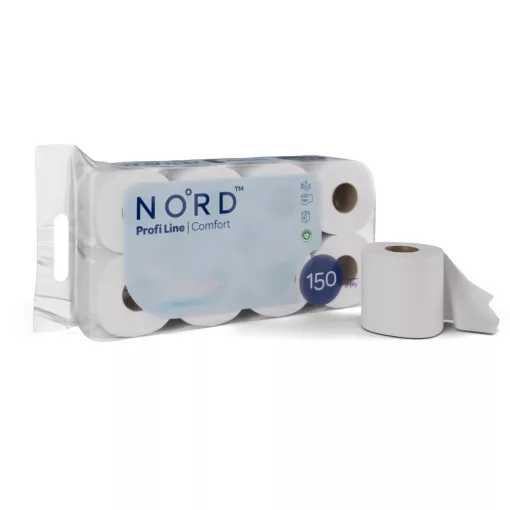 NORD Profi Line Comfort kistekercses toalettpapír 3 rétegű fehér 150 lapos 8 tekercses
