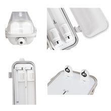 Commel LED armatúra lámpatest, por és víz mentes, 2db LED fénycsővel 2x18 W 126 cm 6500k