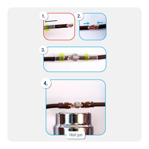 Commel toldó zsugorcső szett forrasztóanyaggal 100 db-os