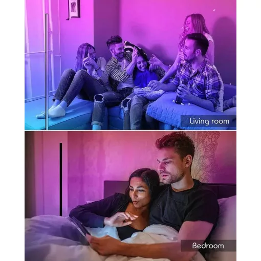 Commel WiFi Okos RGB saroklámpa, állólámpa, hangulatfény - távirányítóval