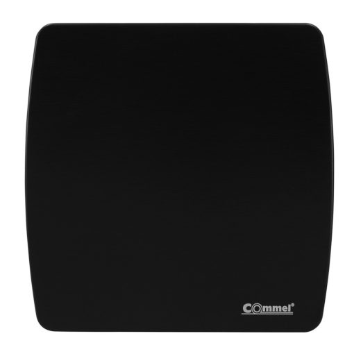 Commel elszívó ventilátor 100 mm, záró lamellával, golyóscsapágyas fekete 12 W, 95 m³/h , 34 dB