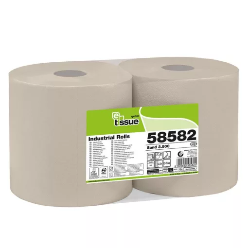 Celtex E-tissue Sand 3.500 ipari törlő recy 3 réteg, 500 lap, 170m, 26,5x34cm, 2 tekercs/zsugor