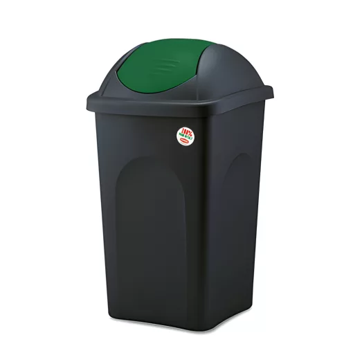 Multipat billenőfedeles szemetes kuka, műanyag, zöld billenő fedővel, 60L