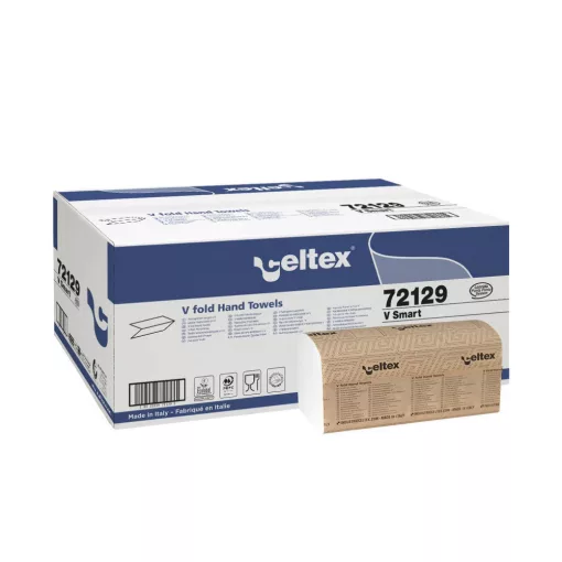 Celtex V Smart hajtogatott kéztörlő, cellulóz, 2 réteg, 25x21cm, 15x200 lap (3000 lap/karton)