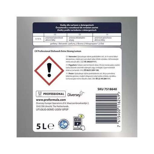 Cif Dishwash Extra Strong Lemon kézi mosogatószer 5L 