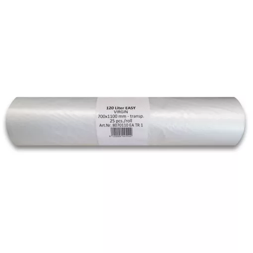 Folistar HNAT Szemeteszsák átlátszó HDPE 70x110 cm 135L 25db/tekercs