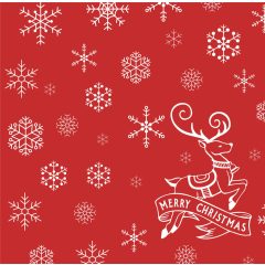   Fato Sztár karácsonyi szalvéta Christmas Deer Red 2 rétegű 38x38cm 40 szál/csomag 