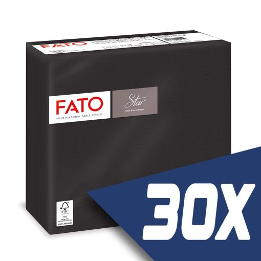 Fato Sztár szalvéta 2 rétegű 38x38cm fekete 40 szál/csomag (30 csomag)