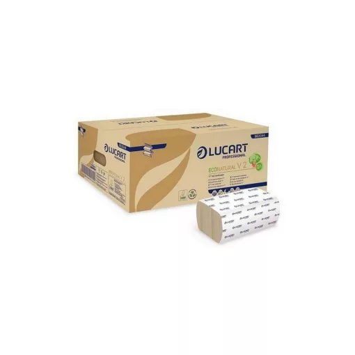Lucart ECO Natural V hajtogatott kéztörlő 2 rétegű 20x190 lap/karton 40 karton/raklap