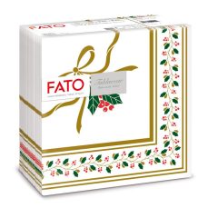   Fato Airlaid karácsonyi szalvéta 40x40cm Holly Gold 50 lapos