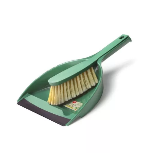 Fass Natural Green szemeteslapát kézi seprűvel, gumi éllel