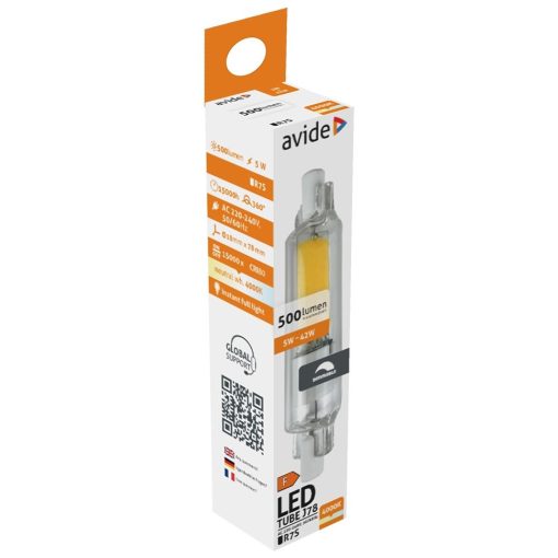 Avide LED 5W R7S 18x78mm NW 4000K Dimm.