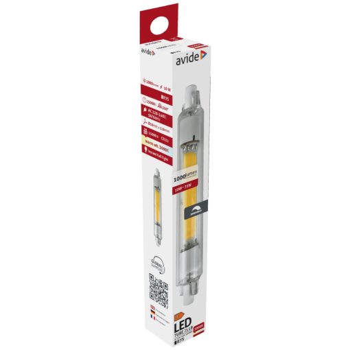 Avide LED 10W R7S 18x118mm WW 3000K Dimm.