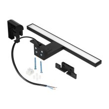 Adviti Tükörvilágító Lámpa Szerelődobozzal Szögletes Fekete 300mm 4000K IP44